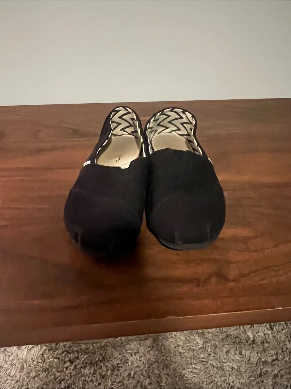 Toms Black Canvas Slip-On Flats